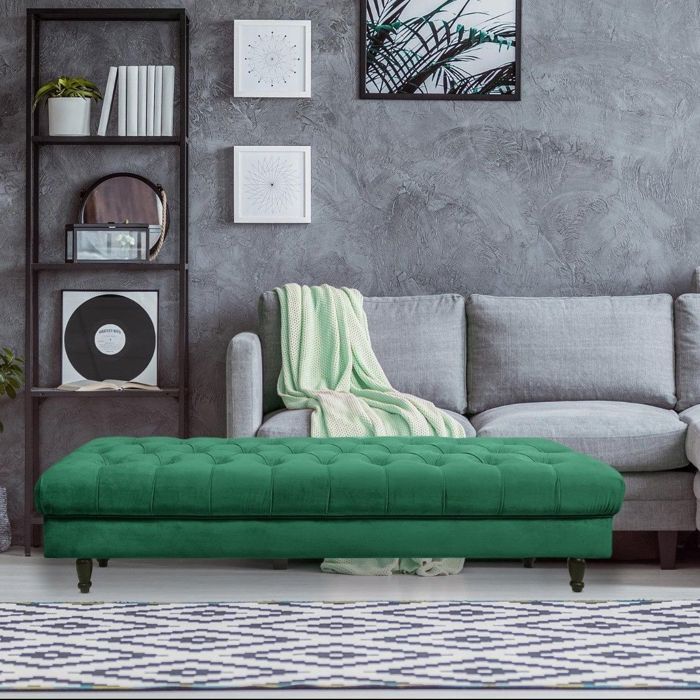 Banquette capitonnée Marilyn Velours Vert