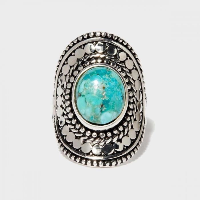 Bague argent massif et pierre naturelle