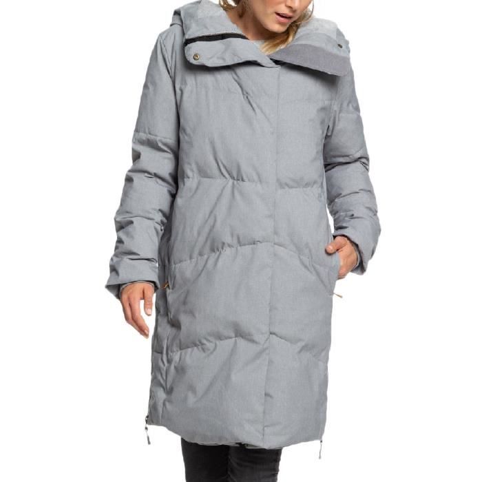 Doudoune longue Grise Femme Roxy Abbie