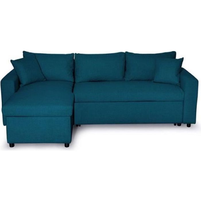 Canapé d'angle Bleu Tissu Moderne