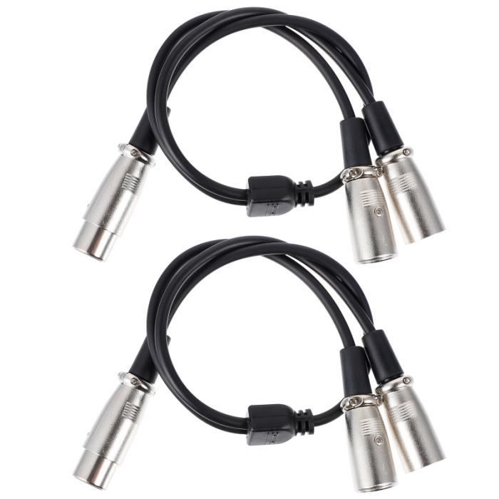 2Pcs XLR Splitter Câbles 1 Femelle à 2 Mâle Patch Y Câble Adaptateur Audio CORDE - MATERIEL DE CORDE