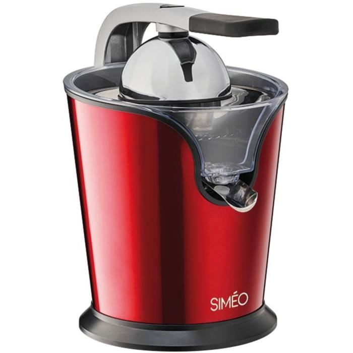 SIMEO Presse agrumes 160W bras articulé 2 cônes filtre inox - Rouge