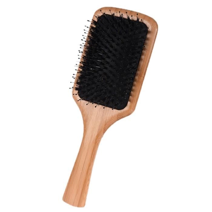 Brosse À Cheveux À Poils Naturel Bambou Coussin Anti Statique Paddle Peigne Outil Cheveux Massage Anti-Statique Peigne