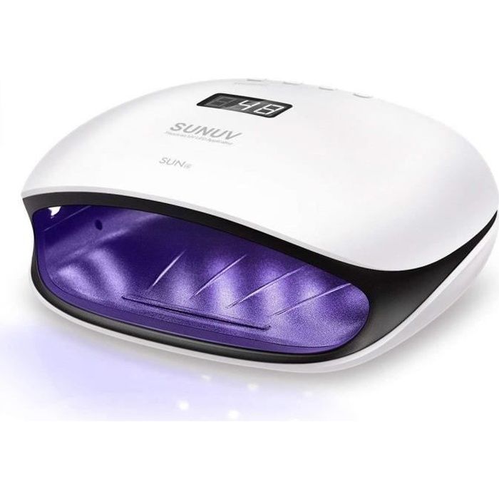 SUNUV Lampe UV Ongles Gel 48W Led Ongle Professionnel Semi Permanent avec Minuterie Automatique de 10S/30s/60s/99s et LCD Ecran SUN4