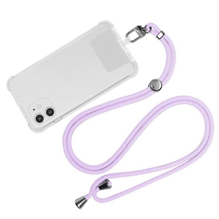 Tour de cou et cordon telephone universel violet mauve