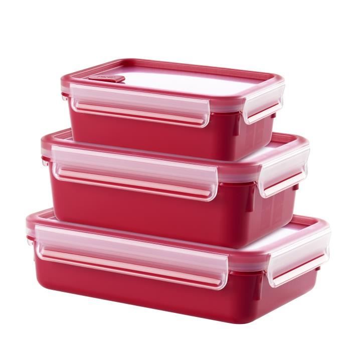 TEFAL - Set de 3 boîtes spécial micro-onde - 0.55L / 1L / 1.2L - Masterseal Micro - F1060110