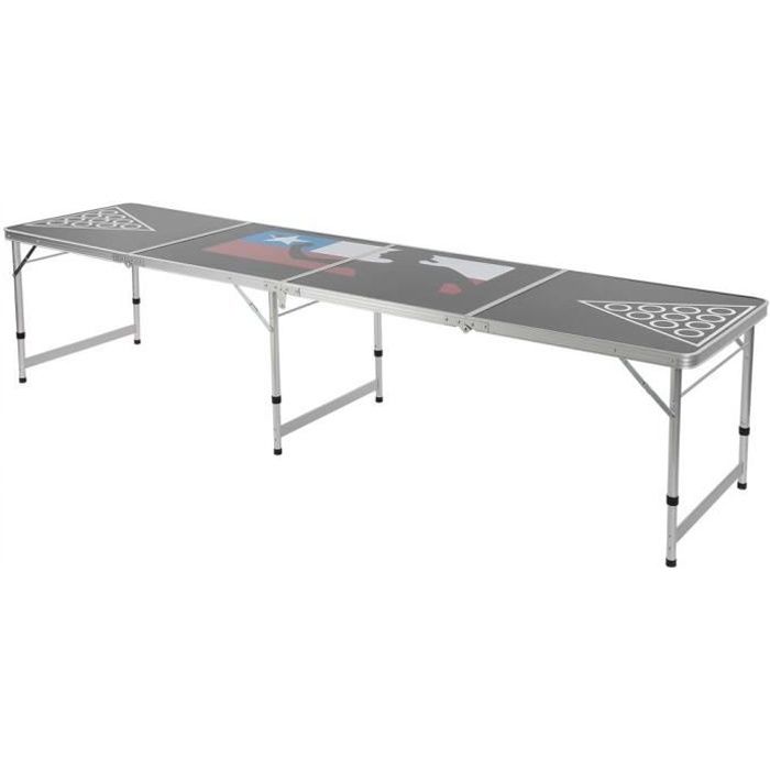 TMISHION Table de jeu de bière Table de ping-pong à bière Table de jeu pliante portable étanche pour camping BBQ Party