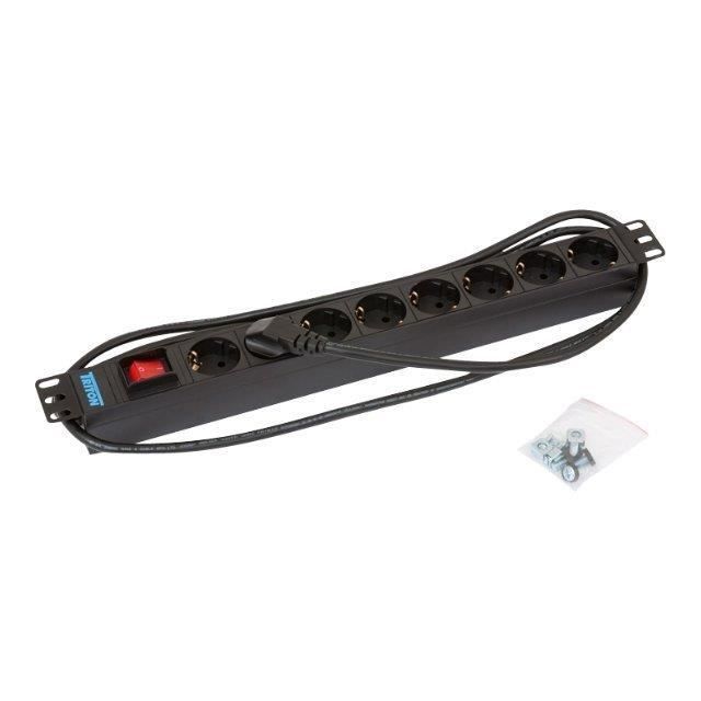 Triton RAB-PD-X04-A1 Unité de distribution d'alimentation (rack-montable) CA 230 V connecteurs de sortie : 8 1U 19- 2 m RAL 9005
