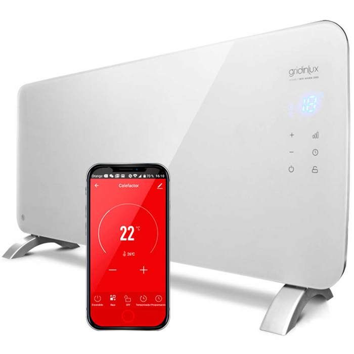 Comparer les prix de Radiateur électrique convecteur en Cristal 2000W. Contrôle WIFI par APP. Programmable. Compatible avec Alexa et Google Home.