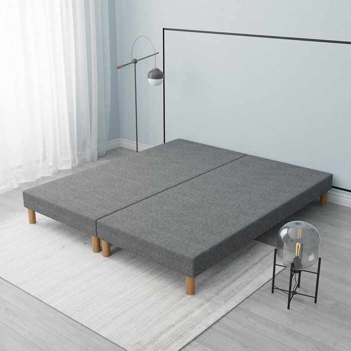 Sommier Tapissier FIRST Gris 160x200 cm (2x80/200) – 2 Blocs