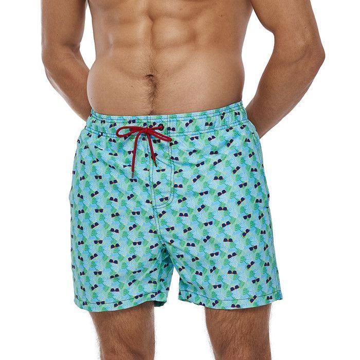 Maillot De Bain Short Natation Garçon - 100 Long - All Palm Bleu