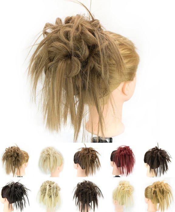 Cheveux Pièce Extension Chignon Auburn Synthétique Élastiqué
