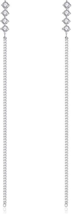 Boucles D'oreilles Pendantes Argentées - Alliage Métal - Idée Cadeau Femme à Petit Prix - Neuf Avec étiquettes
