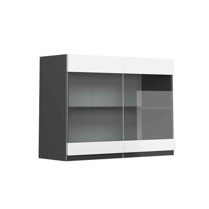Armoire en verre R-Line 80cm J-Shape Blanc/Anthracite Vicco 39745 Armoire en verre R-Line 80cm J-Shape Blanc/Anthracite Vicco 39745
