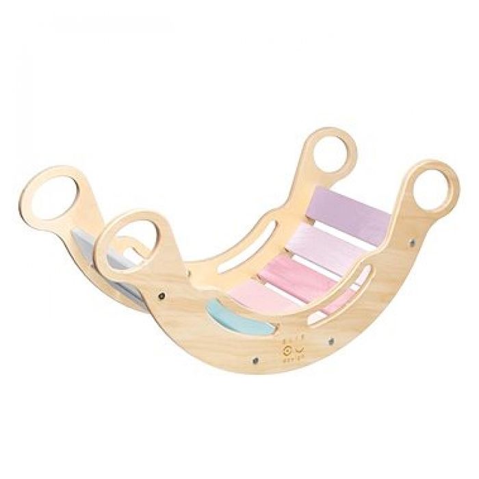 Labebe Chaise à Bascule Arc-en-ciel En Bois – Jouet D’escalade, Cheval à Bascule, Pour Filles Et Garçons Dès 3 Ans