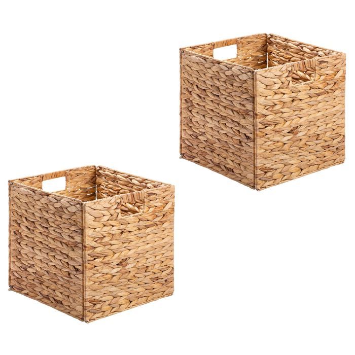 Boîtes De Rangement Pliables IEGrow – Lot De 4 Cubes En Tissu 35x25x20 Cm | Avec Poignées Et Armature Fil De Fer | Beige, Pour Jouets, Vêtements