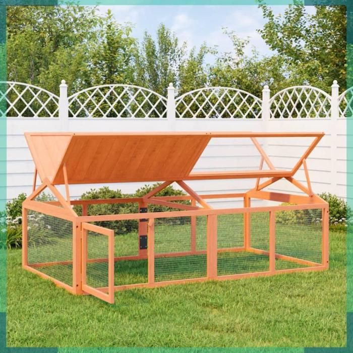 Meilleurs prix pour ASHATA Enclos animaux marron 200x1125x74 cm bois massif de pin -FHE172300