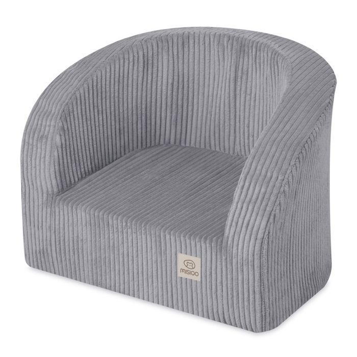 Fauteuil Enfant Pliable Odolplusz - Mini Fauteuil Douillet En Velours Côtelé Gris Pour Chambre D'Enfant