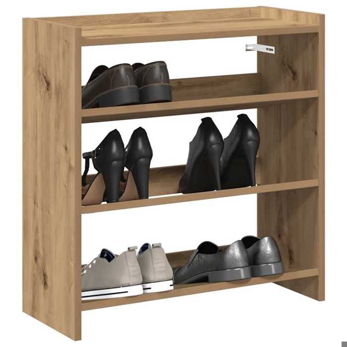 (ON SALE)Étagère à chaussures - Capacité 16 Paires - chêne artisanal - Bois dingénierie pour Couloir/Vestiaire EU775087