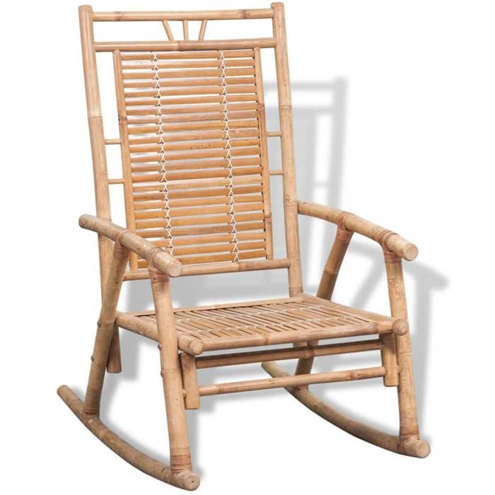 Fauteuil de relaxation à bascule - 1 personne - Chaise TV pour salon - en bambou FR321