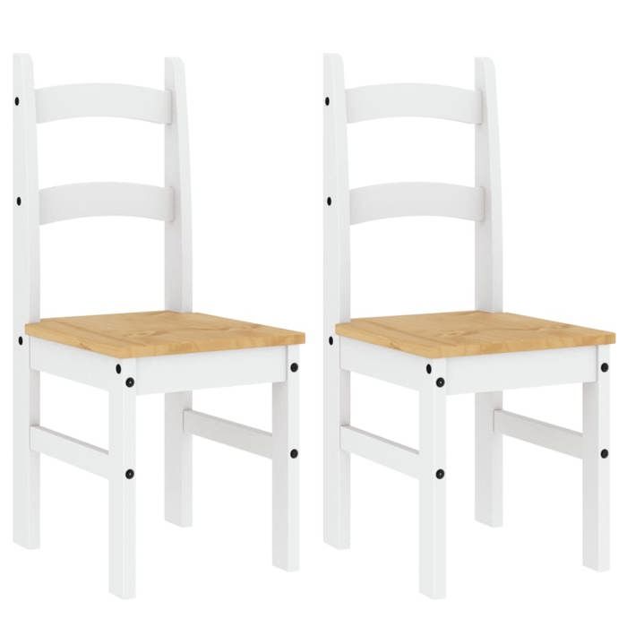 SOLO - TOP Chaises à manger/cuisine - lot de 2 - blanc 40x46x99 cm bois massif de pin - cadre en bois - max charge 110kg LV1451