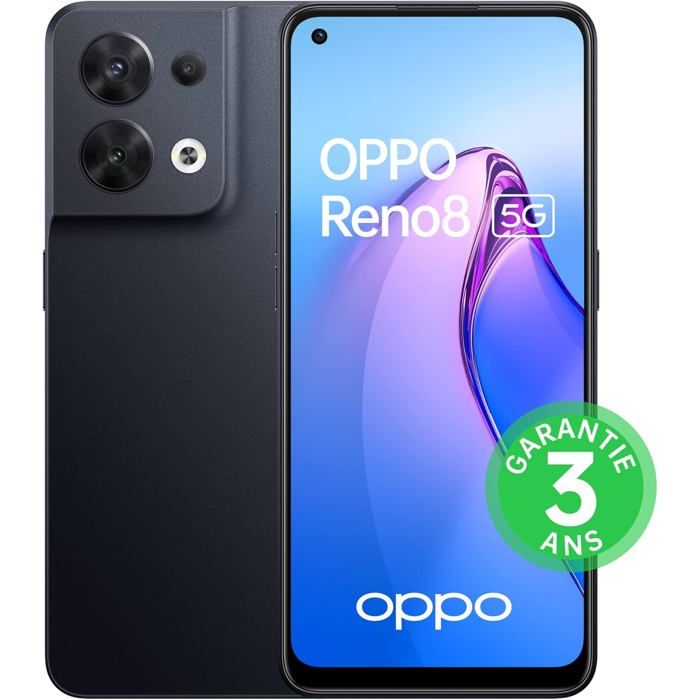 Smartphone OPPO Reno 8 5G 8 Go RAM Triple Capteur 64 MP - vue 1