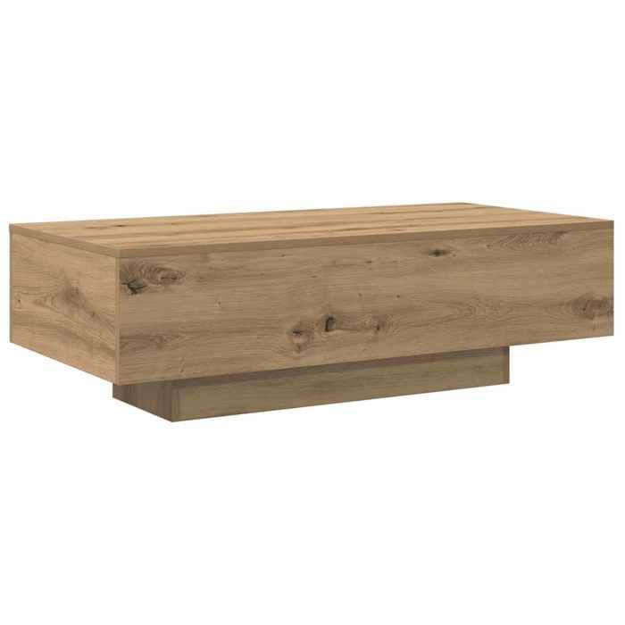 Table basse en bois dingénierie - GKO - Chêne artisanal - 100x49 5x31 cm - Assemblage requis - Facile à entretenir