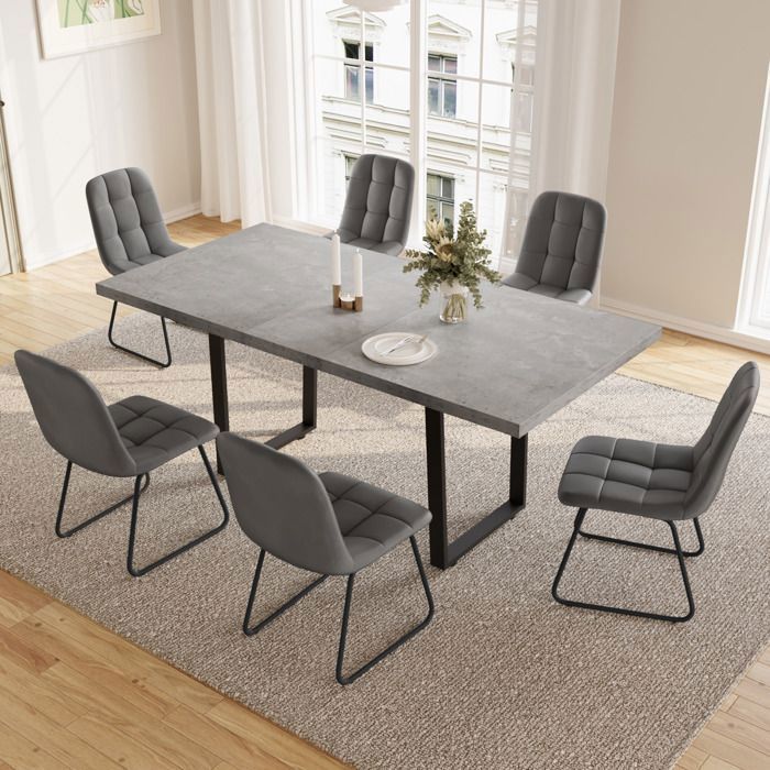 Table à manger extensible + 6 chaises noir gisborne en ance Clasf maison-jardi