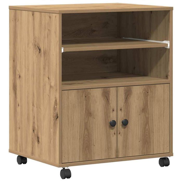 Support dimprimante en bois - vidaXL - 60x48x74 cm - Chêne artisanal - Bois dingénierie - Moderne