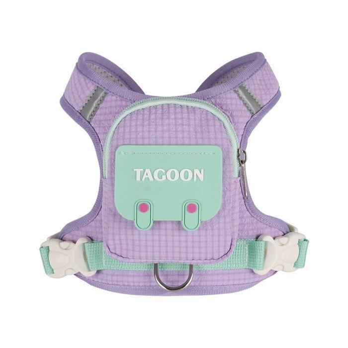 Harnais + Laisse - GlowGuard - Taille L - Réfléchissant 360° - Imperméable - Poche zippée
