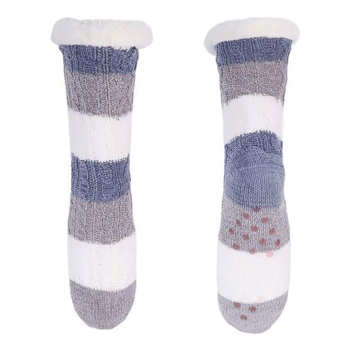 Chaussettes-chaussons - Ever Bloom - Doublure épaisse - Antidérapantes picots ABS - Taille unique élastique