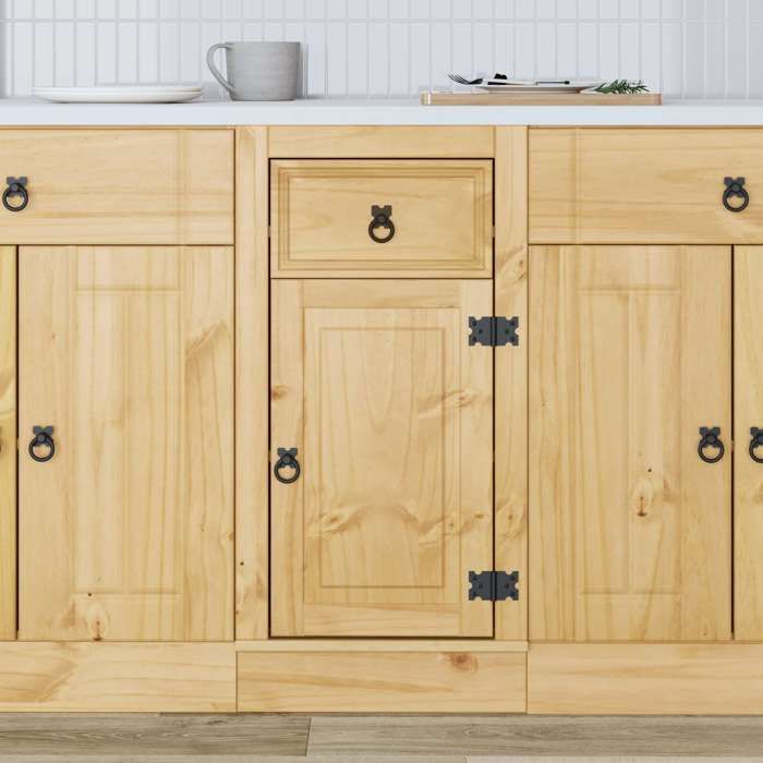 Décoratif - 1xPlacard de cuisineVintageMeuble bas de cuisine avec tiroir SKI Brun Miel 40x46x815cm Pin massif con5101514
