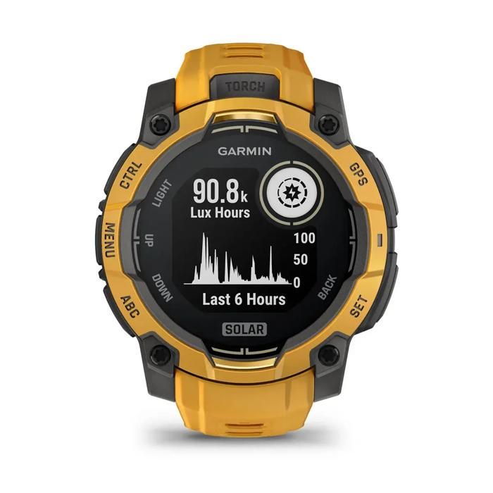Montre GPS avec bracelet Garmin Instinct® 3 Solar Jaune 345 mm