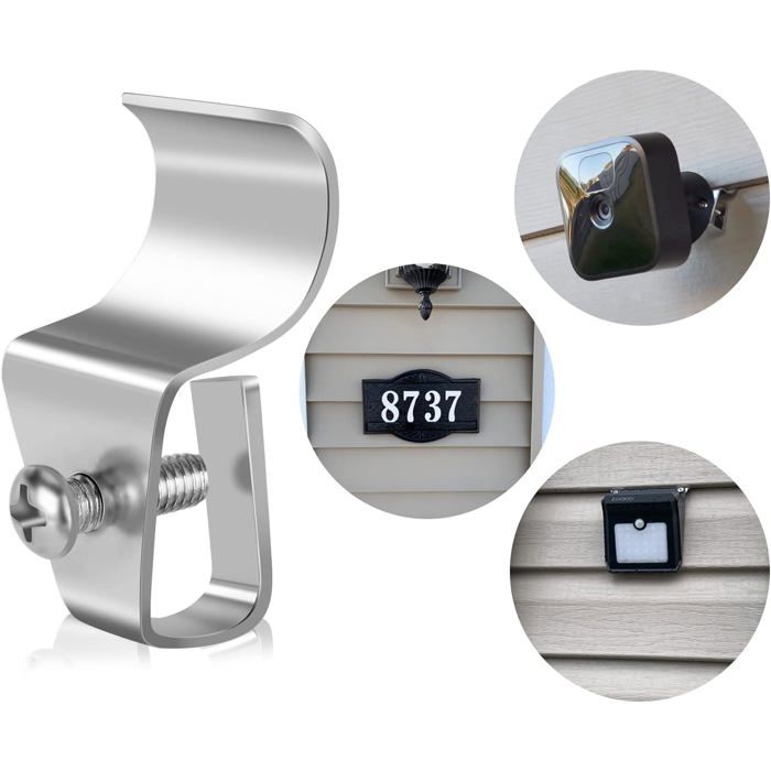 Clip pour bardage vinyle support caméra extérieure sans perçage 20 crochets en acier inoxydable 304 pour décoration murale
