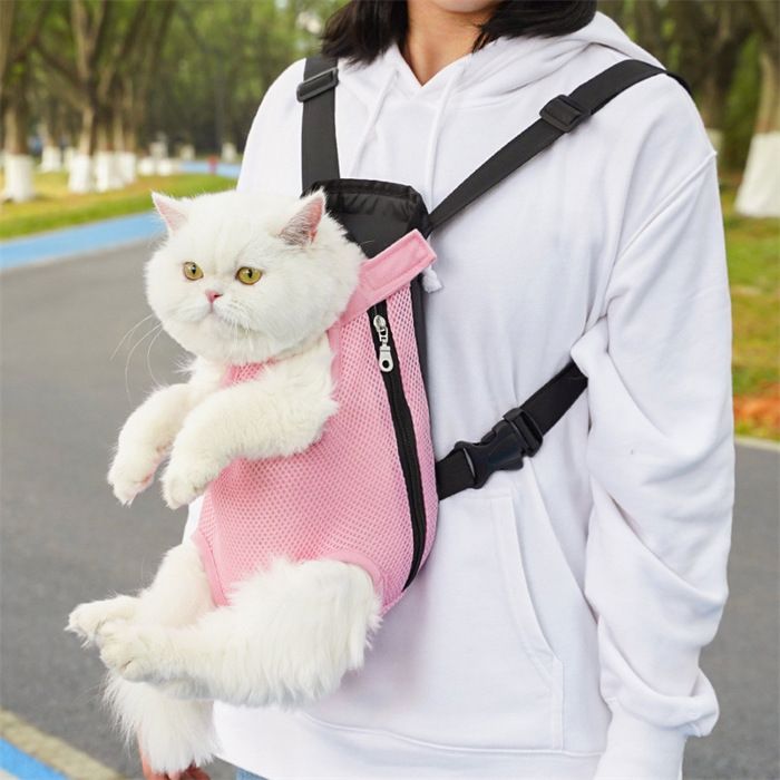 VIRIECH - 42cm Rose Sac Souple de Transport pour Chat (Respirant Léger Pliable)
