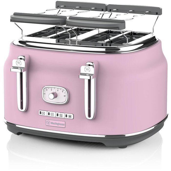 Westinghouse Retro Grille-pain 4 fentes 1750 W fentes larges et support - vue 3