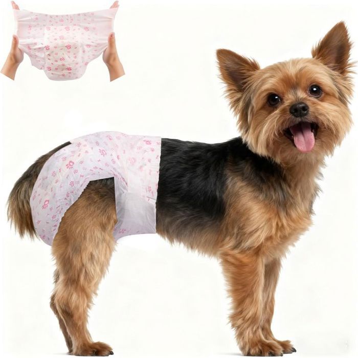 20pcs Couches jetables pour chien femelle - Anti fuites Super absorbantes - Chaleur incontinence ou formation de chiot - Taille S