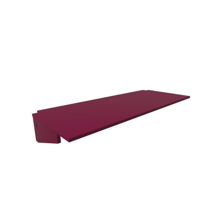 bureau pour lit mezzanine - abc meubles - tablette en bois massif - couleur prune - largeur 90cm