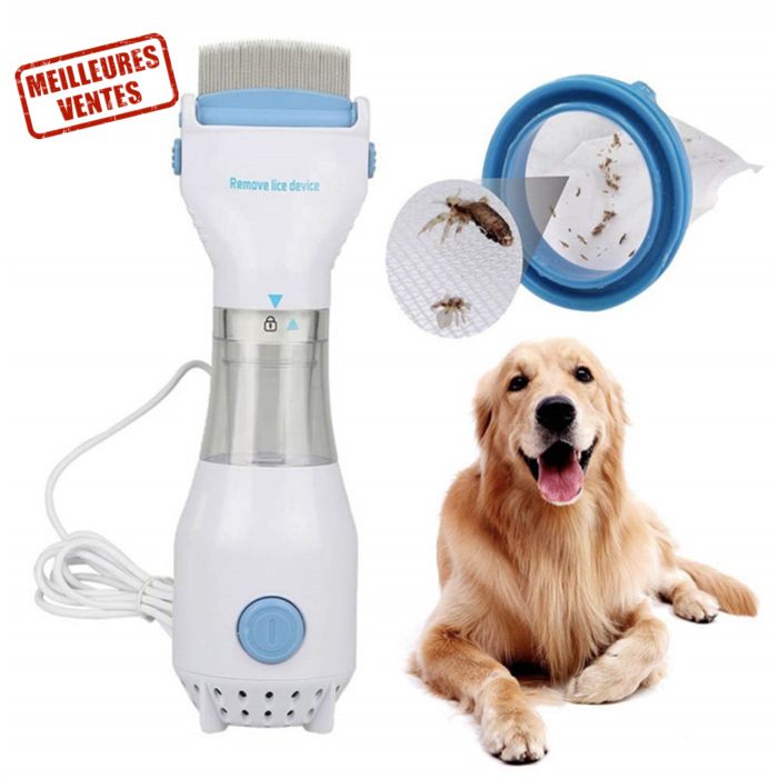 Meilleurs prix pour INN®Peigne électrigue anti puces et tiques pour animaux decompagnie Brosse aspirateur Anti-Acariens pour chien et chat 220V