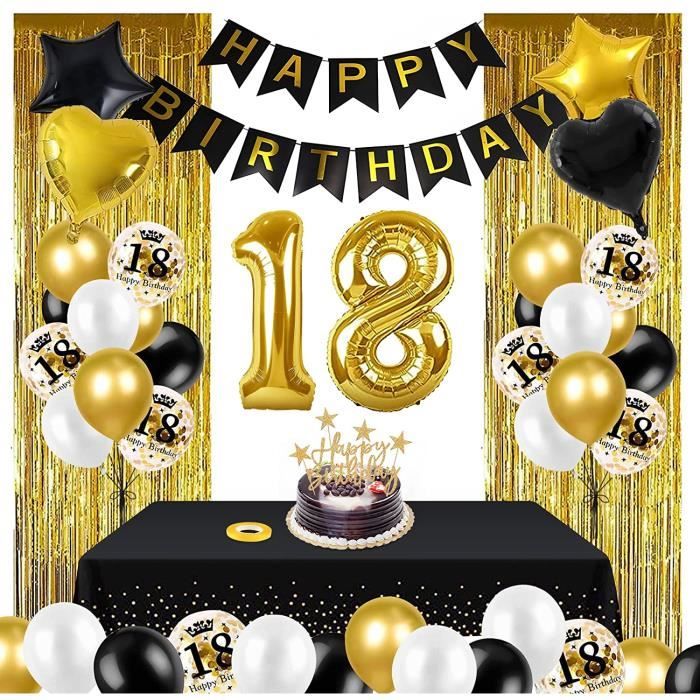 Decoration Anniversaire 18 Ans Or Noir 18 Ans Anniversaire Garcon 18 Deco Anniversaire Homme Guirlande D Anniversaire Decorati 28 Cdiscount Maison