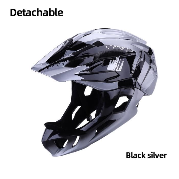 Noir argent S 46 52cm Casque de v lo de route pour enfants PC EPS VTT Motocross Scooter Casco Visa