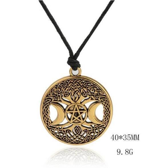Triple Lune Déesse Collier Wicca En Forme De Toile Amulette ...