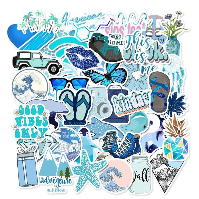 Lot De 50 Pieces Autocollant Graffiti Cool Sticker Impermeable