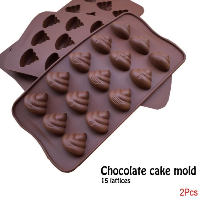 2pcs Fun Gout Defeque Faire Cuire Moule Gateau Au Chocolat Biscuits Bonbons Moule En Silicone Poi43 Cdiscount Maison