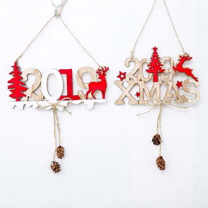 2pcs Decoration De Noel Exterieur Pour Sapin Interieur Pendentif Lettres Nouvel An Alphanumerique Plaque Alphabet Suspendu Achat Vente Guirlande De Noel Bientot Le Black Friday Cdiscount