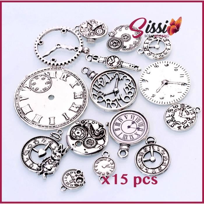 20 Steampunk Métal Breloques couleur argent Rouages et Engrenages Offre Spéciale