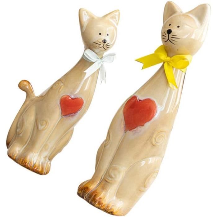 Statue Chat Zen En Céramique Grise - 39 Cm De Hauteur - Neuf, Marque TDK IMPORT, Origine Espagne