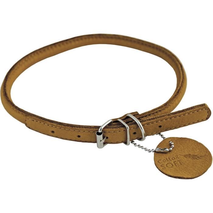 Meilleurs prix pour CHAPUIS SELLERIE Collier réglable rond Soft pour chien et chat - Cuir marron - ø6 mm - L17-20 cm - Taille XS