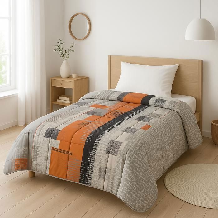 Couette tempérée Gream Géométrie - 1 personne 140 x 200 - MI SAISON - MORTREUX