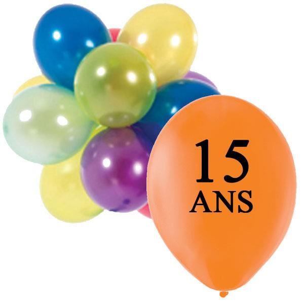10 Ballons De Baudruche Anniversaire 15 Ans Achat Vente Ballon